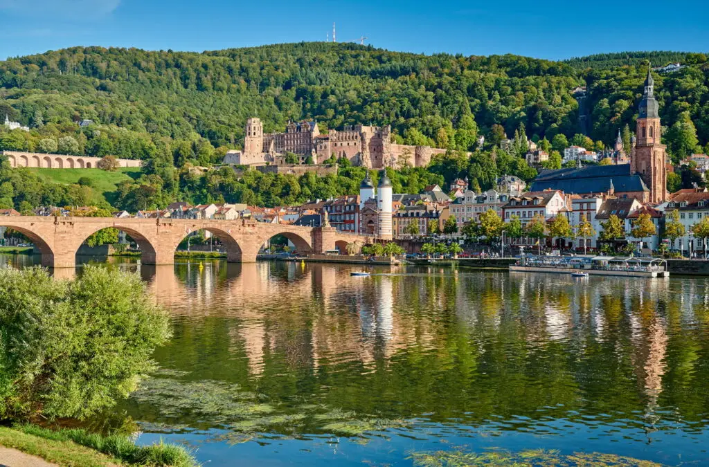 Heidelberg town on Neckar river, Germany