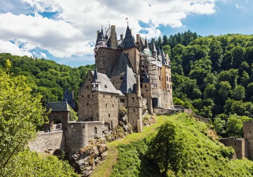Eltz Castle in Germany on sunny summer day